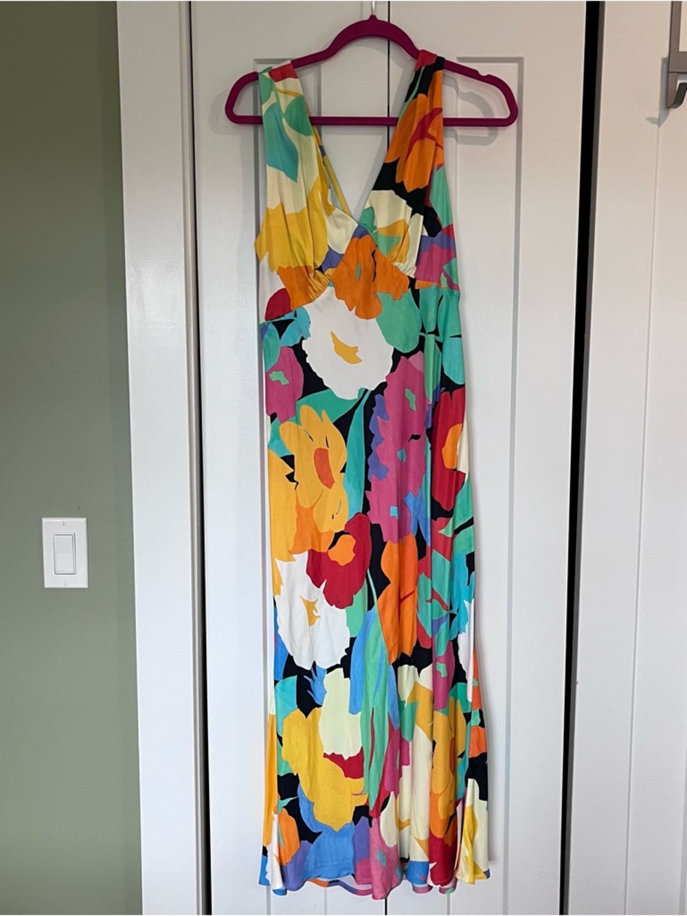 Vibrant Floral Midi Dress — Multicolor NWT